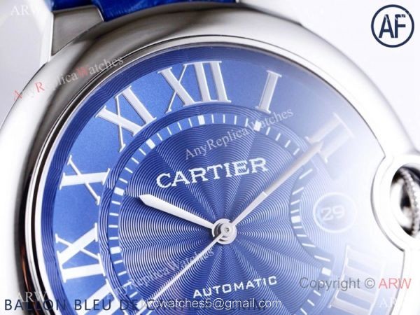 AF Swiss Grade Copy Cartier Ballon Bleu Watch 42mm Blue Dial AF Swiss Grade Copy Cartier Ballon Bleu Watch 42mm Blue Dial