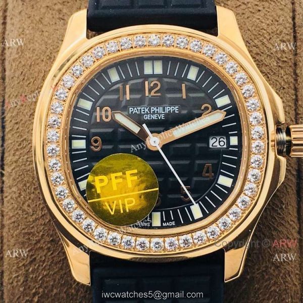 PFF Swiss Patek Philippe Aquanaut Luce Quartz Watch Rose Gold Black Dial PFF Swiss Patek Philippe Aquanaut Luce Quartz Watch Rose Gold Black Dial