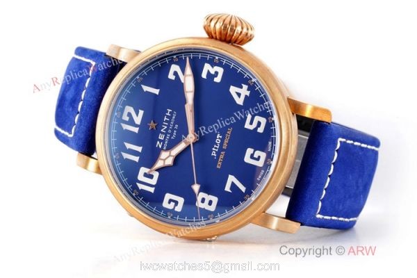 Swiss Replica Zenith Pilot Type 20 Extra Special Watch Bronze Case Blue Dial Swiss Replica Zenith Pilot Type 20 Extra Special Watch Bronze Case Blue Dial