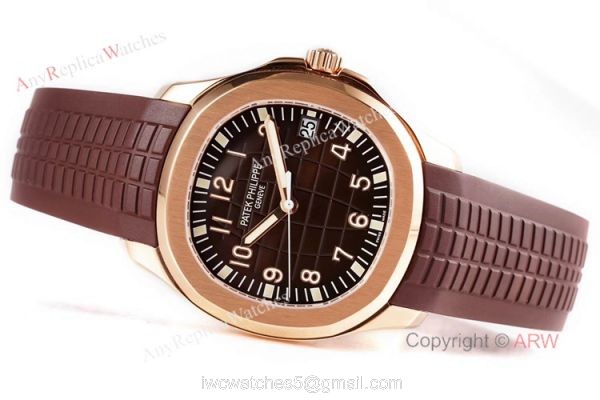 (ZF) AAA Replica Patek Philippe 5167R Aquanaut Rose Gold Chocolate Dial Brown Rubber Strap Men Watch (ZF) AAA Replica Patek Philippe 5167R Aquanaut Rose Gold Chocolate Dial Brown Rubber Strap Men Watch