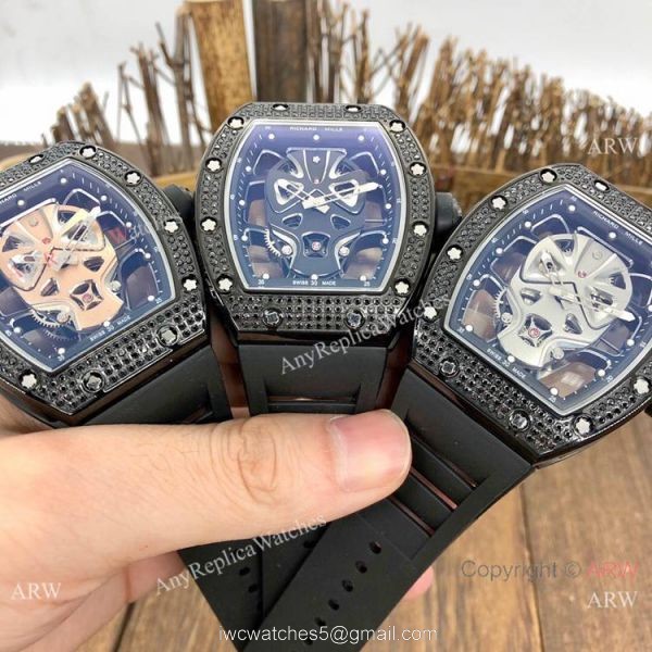 NEW! Copy Richard Mille RM52-06 Mask Watches Rose Gold Skull Diamond Case NEW! Copy Richard Mille RM52-06 Mask Watches Rose Gold Skull Diamond Case