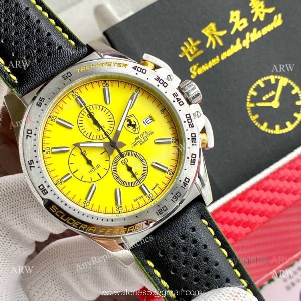 Best Quality Copy Ferrari Pilota SS Chronograph 46mm Watches Best Quality Copy Ferrari Pilota SS Chronograph 46mm Watches