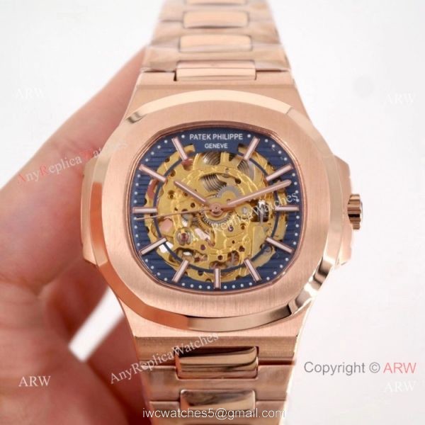 Copy Patek Philippe Skeleton Nautilus Watches Rose Gold Copy Patek Philippe Skeleton Nautilus Watches Rose Gold