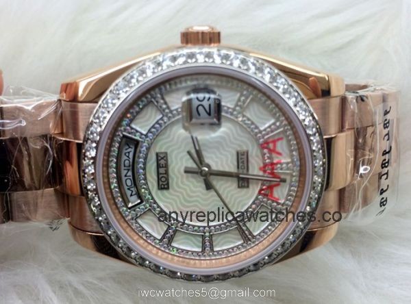 Replica Rolex Diamond Bezel DayDate Rose Gold Watch Replica Rolex Diamond Bezel DayDate Rose Gold Watch