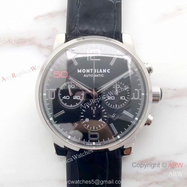 Swiss 7750 Mont Blanc Clone Timewalker Black Face Watch Red 50 on Dial Swiss 7750 Mont Blanc Clone Timewalker Black Face Watch Red 50 on Dial