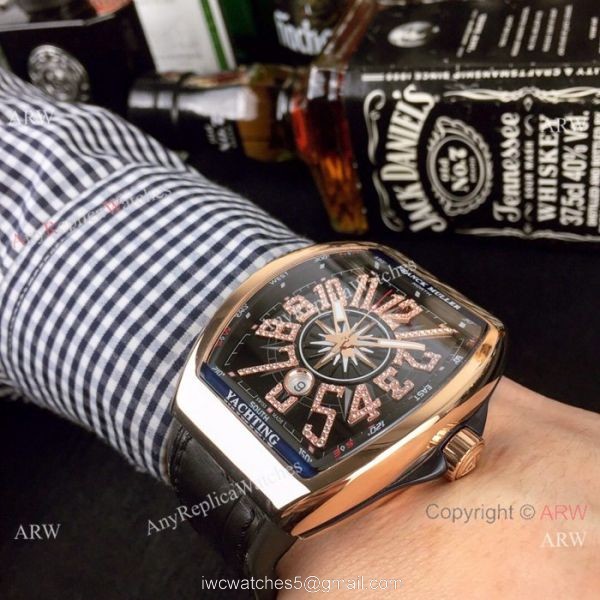 Swiss Copy Franck Muller Vanguard Yachting v45 Watch Rose Gold Black Face Swiss Copy Franck Muller Vanguard Yachting v45 Watch Rose Gold Black Face
