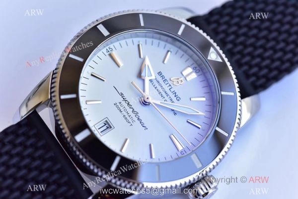 (GF) Copy Breitling Superocean Heritage II Swiss 9015 Watch White Dial Black Rubber Band (GF) Copy Breitling Superocean Heritage II Swiss 9015 Watch White Dial Black Rubber Band