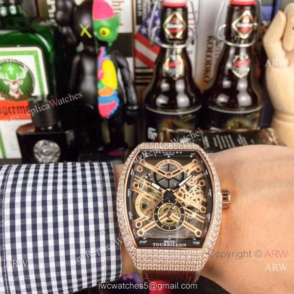 New Copy Franck Muller Vanguard Tourbillon White Dial Rose Gold Watch New Copy Franck Muller Vanguard Tourbillon White Dial Rose Gold Watch