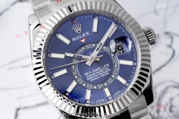 Swiss Copy Rolex Sky-Dweller Watch Bue Dial 904L Steel Swiss 9001 Movement Swiss Copy Rolex Sky-Dweller Watch Bue Dial 904L Steel Swiss 9001 Movement