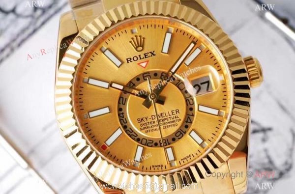 Swiss Grade 1 Copy Rolex Sky-Dweller Yellow Gold 42mm Watch 9001 Movement Swiss Grade 1 Copy Rolex Sky-Dweller Yellow Gold 42mm Watch 9001 Movement
