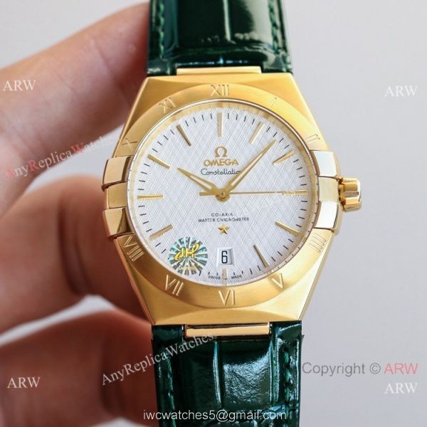 New! Swiss Grade Omega Constellation Gents Watches Green Leahter Strap New! Swiss Grade Omega Constellation Gents Watches Green Leahter Strap