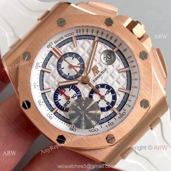 (JF) Replica Audemars Piguet Royal Oak Offshore JF Factory 3126 V2 Chronograph Watch Rose Gold and White (JF) Replica Audemars Piguet Royal Oak Offshore JF Factory 3126 V2 Chronograph Watch Rose Gold and White