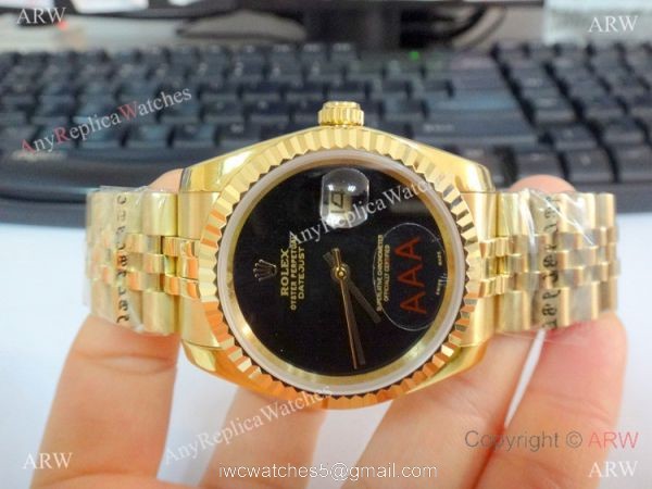 New Copy Rolex Datejust Onyx Dial Yellow Gold Jubilee Watch 36mm New Copy Rolex Datejust Onyx Dial Yellow Gold Jubilee Watch 36mm