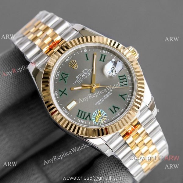 (TW) Swiss Copy Rolex Datejust II Green Roman Two Tone Watch 41mm (TW) Swiss Copy Rolex Datejust II Green Roman Two Tone Watch 41mm
