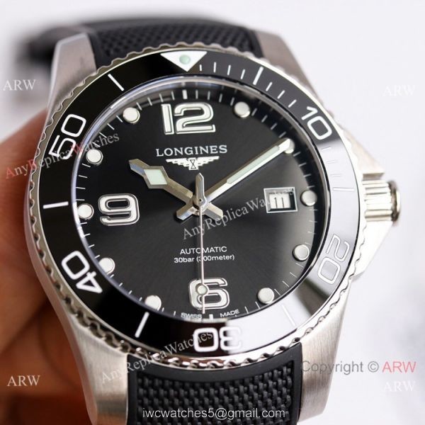 Swiss Copy Longines Hydroconquest Watch Black Ceramic Rubber Strap Swiss Copy Longines Hydroconquest Watch Black Ceramic Rubber Strap