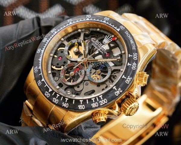 Best Replica Rolex Daytona Skeleton Montoya Yellow Gold Swiss 4130 Carbon Watch Best Replica Rolex Daytona Skeleton Montoya Yellow Gold Swiss 4130 Carbon Watch