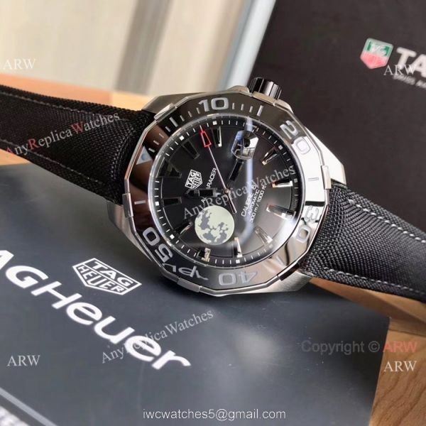 Super Clone TagHeuer Aquaracer Calibre 5 Watch Black Leather Strap Super Clone TagHeuer Aquaracer Calibre 5 Watch Black Leather Strap