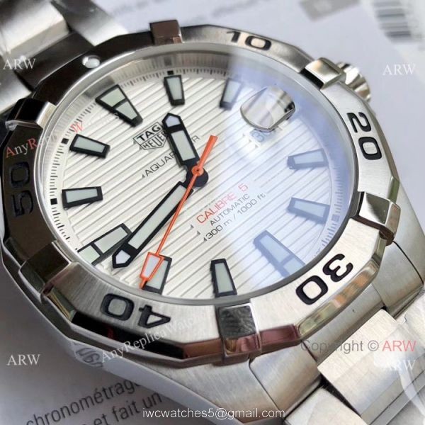 Swiss Clone TagHeuer Aquaracer Calibre 5 Watch White Dial Automatic Swiss Clone TagHeuer Aquaracer Calibre 5 Watch White Dial Automatic