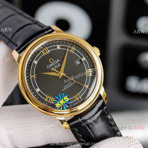 Copy Omega De Ville Prestige Watches Gold and Brown Automatic Copy Omega De Ville Prestige Watches Gold and Brown Automatic