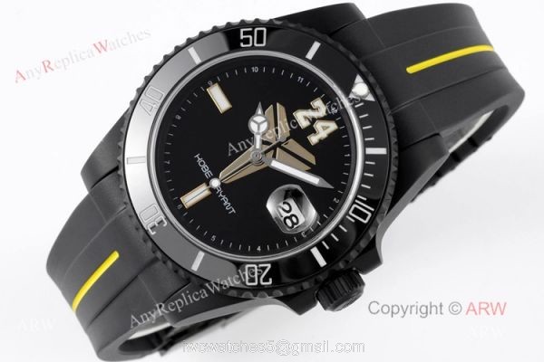 904L Blaken Rolex Kobe Bryant Swiss Replica Watches With Black Rubber Strap 904L Blaken Rolex Kobe Bryant Swiss Replica Watches With Black Rubber Strap