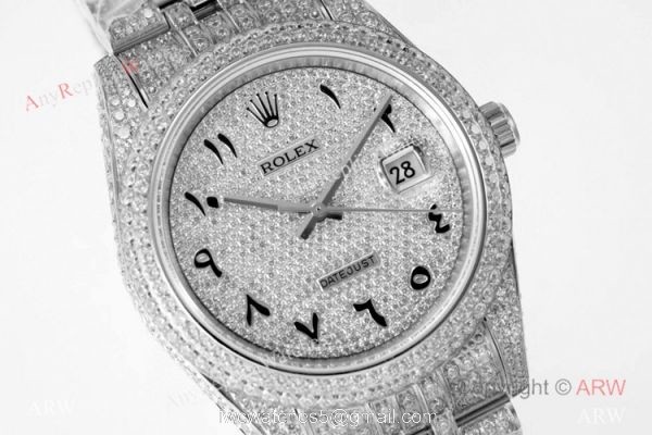 TW Factory Rolex Datejust Iced Out Watches 41mm Diamonds Silver Case TW Factory Rolex Datejust Iced Out Watches 41mm Diamonds Silver Case