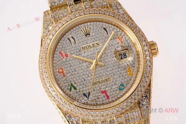 TW Factory Rolex Iced Out Datejust Watches Diamonds Gold Case 41mm TW Factory Rolex Iced Out Datejust Watches Diamonds Gold Case 41mm