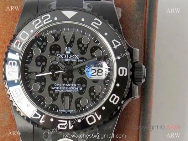 2021 NEW! Super Clone Rolex GMT Master II REVENGE Watch Skull Dial Matte Black Swiss 3285 Movement 2021 NEW! Super Clone Rolex GMT Master II REVENGE Watch Skull Dial Matte Black Swiss 3285 Movement