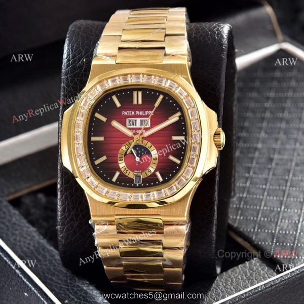 Wholesale Copy Patek Philippe Annual Calendar Watches Yellow Gold with Diamond Wholesale Copy Patek Philippe Annual Calendar Watches Yellow Gold with Diamond