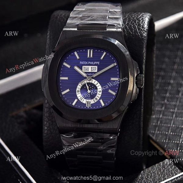 Solid Black Patek Philippe Annual Calendar Copy Watches 39.5mm Solid Black Patek Philippe Annual Calendar Copy Watches 39.5mm