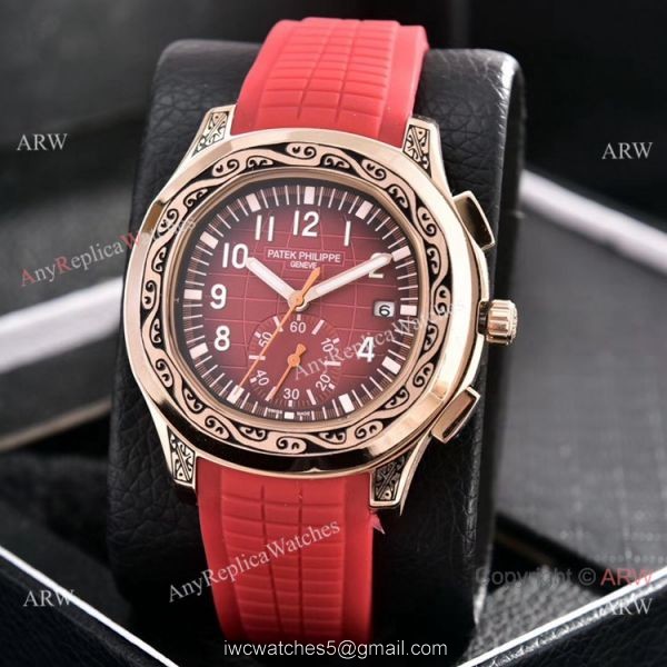 Copy Patek Philippe Aquanaut VK Chronograph Watches Rose Gold Engraving Copy Patek Philippe Aquanaut VK Chronograph Watches Rose Gold Engraving