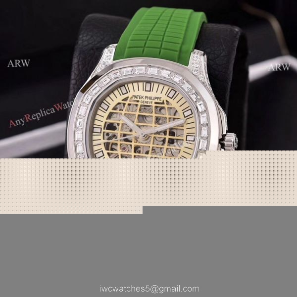 Copy Patek Philippe Aquanaut Watches Hollow Face Silver Diamond Bezel Copy Patek Philippe Aquanaut Watches Hollow Face Silver Diamond Bezel