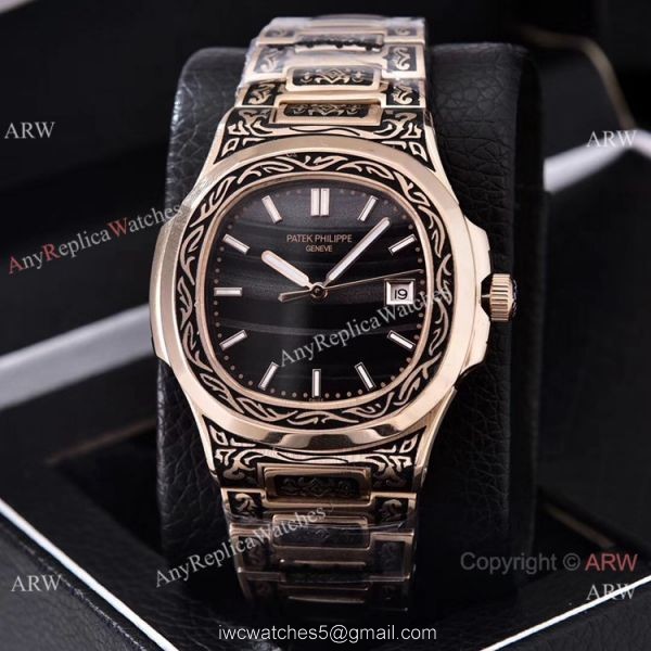 Clone Patek Philippe Nautilus Gold Tattoo Wrist Malachite Green Dial Clone Patek Philippe Nautilus Gold Tattoo Wrist Malachite Green Dial