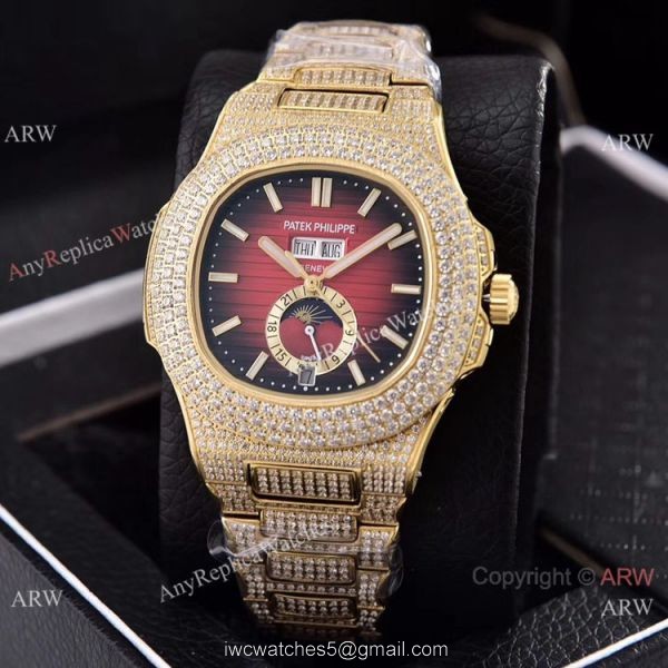 Patek Philippe Annual Calendar Full Diamonds 41mm Watches All Gold Case Patek Philippe Annual Calendar Full Diamonds 41mm Watches All Gold Case