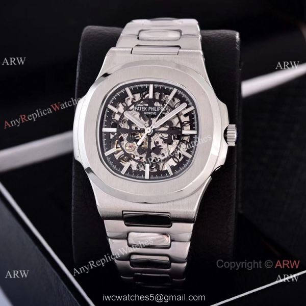 Faux Patek Philippe Nautilus Skeleton Watches Stainless Steel Case Faux Patek Philippe Nautilus Skeleton Watches Stainless Steel Case