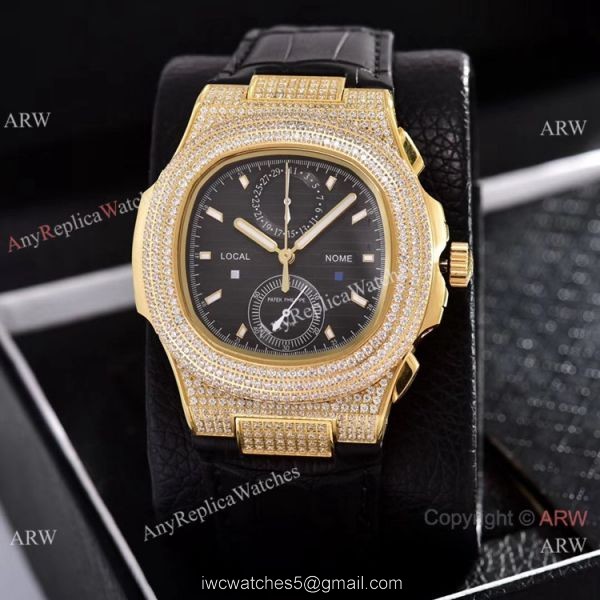 Japan Grade Patek Philippe Nautilus Diamonds Watches Yellow Gold Gray Gradient Dial Japan Grade Patek Philippe Nautilus Diamonds Watches Yellow Gold Gray Gradient Dial