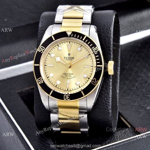 Copy Tudor Heritage Black Bay Two Tone Blue Bezel Watches Copy Tudor Heritage Black Bay Two Tone Blue Bezel Watches