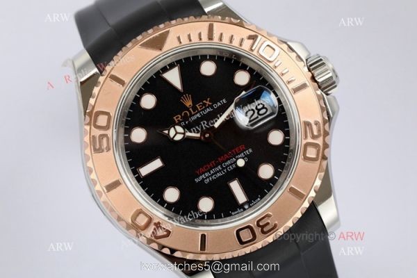 EW Factory 1-1 Replica Rolex Yacht-Master Watch Swiss 3235 Black Rubber Strap EW Factory 1-1 Replica Rolex Yacht-Master Watch Swiss 3235 Black Rubber Strap