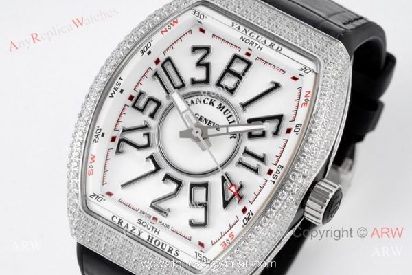 ABF Franck Muller Vanguard V45 Iced Out Diamond Watch with Crazy Hour ABF Franck Muller Vanguard V45 Iced Out Diamond Watch with Crazy Hour