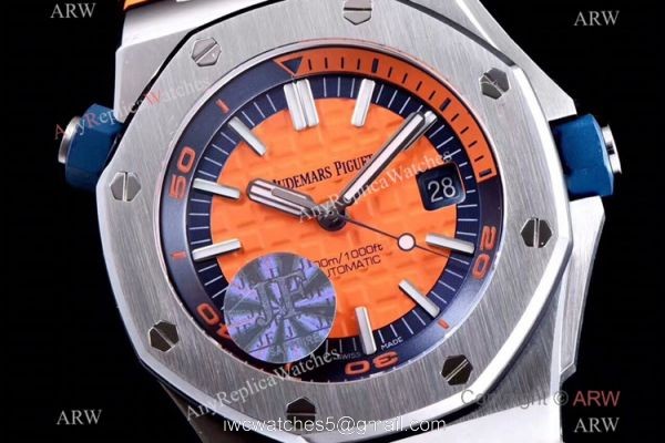 JF Factory V8 1:1 Best Audemars Piguet Divers Watch Orange Rubber Strap JF Factory V8 1:1 Best Audemars Piguet Divers Watch Orange Rubber Strap