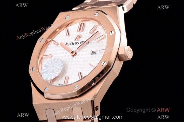 JF Audemars Piguet Lady Royal Oak Copy Watch Rose Gold White Dial 33mm JF Audemars Piguet Lady Royal Oak Copy Watch Rose Gold White Dial 33mm