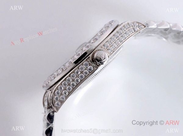 Iced Out Rolex Oyster Perpetual Pearlmaster 39 Watch Diamond Roman Markers Iced Out Rolex Oyster Perpetual Pearlmaster 39 Watch Diamond Roman Markers