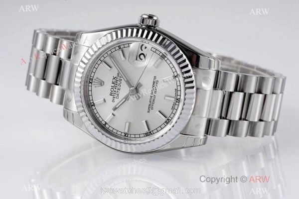 Swiss Clone Rolex Datejust 31mm Stainless Steel President Gray Dial Swiss Clone Rolex Datejust 31mm Stainless Steel President Gray Dial