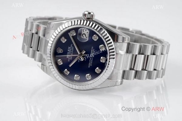 Swiss Clone Rolex Oyster Perpetual Datejust Watch 31mm Blue Dial Presidential Band Swiss Clone Rolex Oyster Perpetual Datejust Watch 31mm Blue Dial Presidential Band
