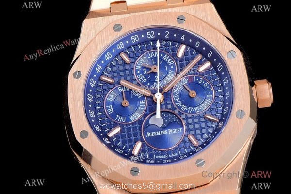 BF Factory Swiss Audemars Piguet Royal Oak Perpetual Calendar Watch Rose Gold Blue Cal.5134 Movement BF Factory Swiss Audemars Piguet Royal Oak Perpetual Calendar Watch Rose Gold Blue Cal.5134 Movement