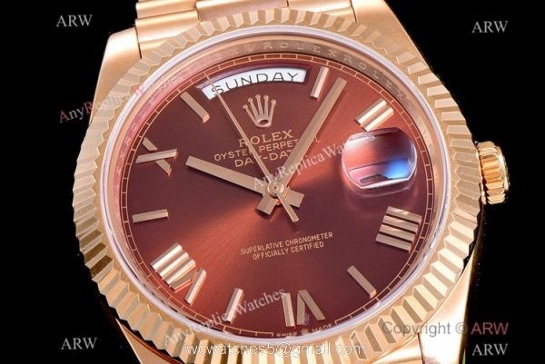 (GM) Rolex Day-Date 40mm Watch Rose Gold Roman Markers (GM) Rolex Day-Date 40mm Watch Rose Gold Roman Markers