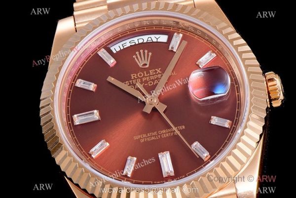 (GM) Swiss 2836 Rolex Day-Date 40mm Watch Chocolate Dial Diamond Markers (GM) Swiss 2836 Rolex Day-Date 40mm Watch Chocolate Dial Diamond Markers