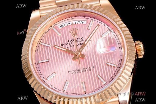 (GM) Copy Rolex Day-Date GM Factory 2836 Watch Bright Pink Dial 40mm (GM) Copy Rolex Day-Date GM Factory 2836 Watch Bright Pink Dial 40mm