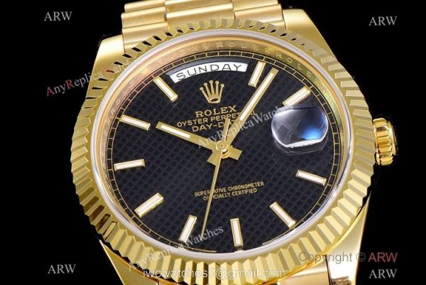 (GM Factory) Swiss Rolex Day Date 40mm Replica Watch Black Grid dial (GM Factory) Swiss Rolex Day Date 40mm Replica Watch Black Grid dial