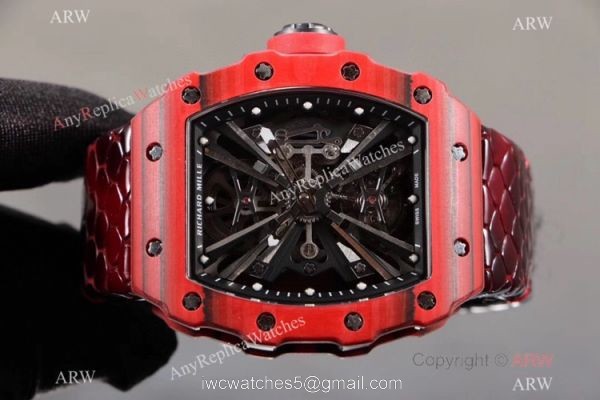 KV Factory 1:1 Richard Mille Tourbillon RM12-01 Red Quartz fiber Case Watch KV Factory 1:1 Richard Mille Tourbillon RM12-01 Red Quartz fiber Case Watch