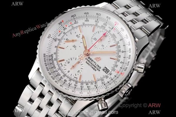 Swiss Grade Breitling Navitimer 1 41mm KOR Factory A7750 Watch Stainless Steel White Dial Swiss Grade Breitling Navitimer 1 41mm KOR Factory A7750 Watch Stainless Steel White Dial